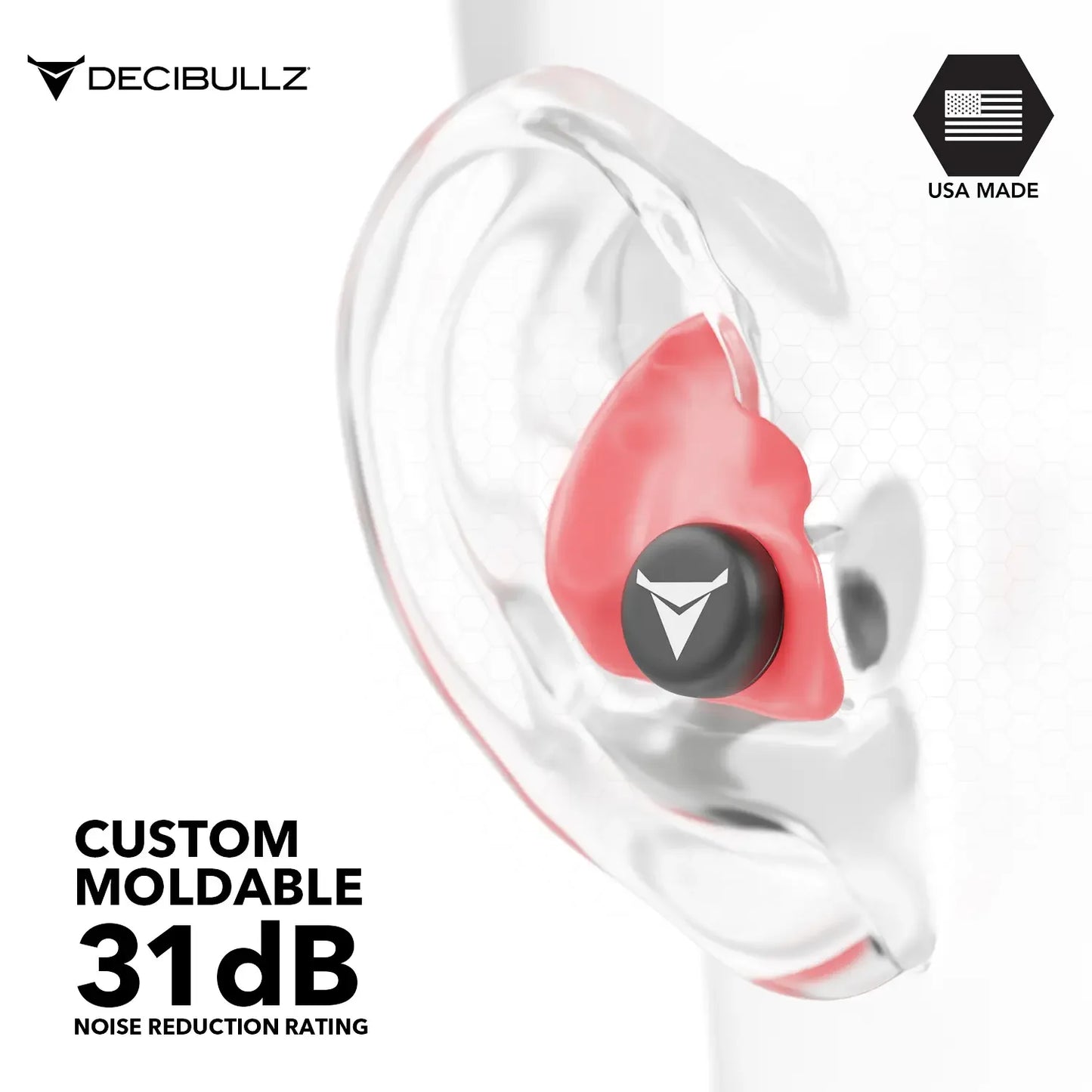 Custom Molded Earplugs 31dB NRR Pro-Pack with Case and Lanyard