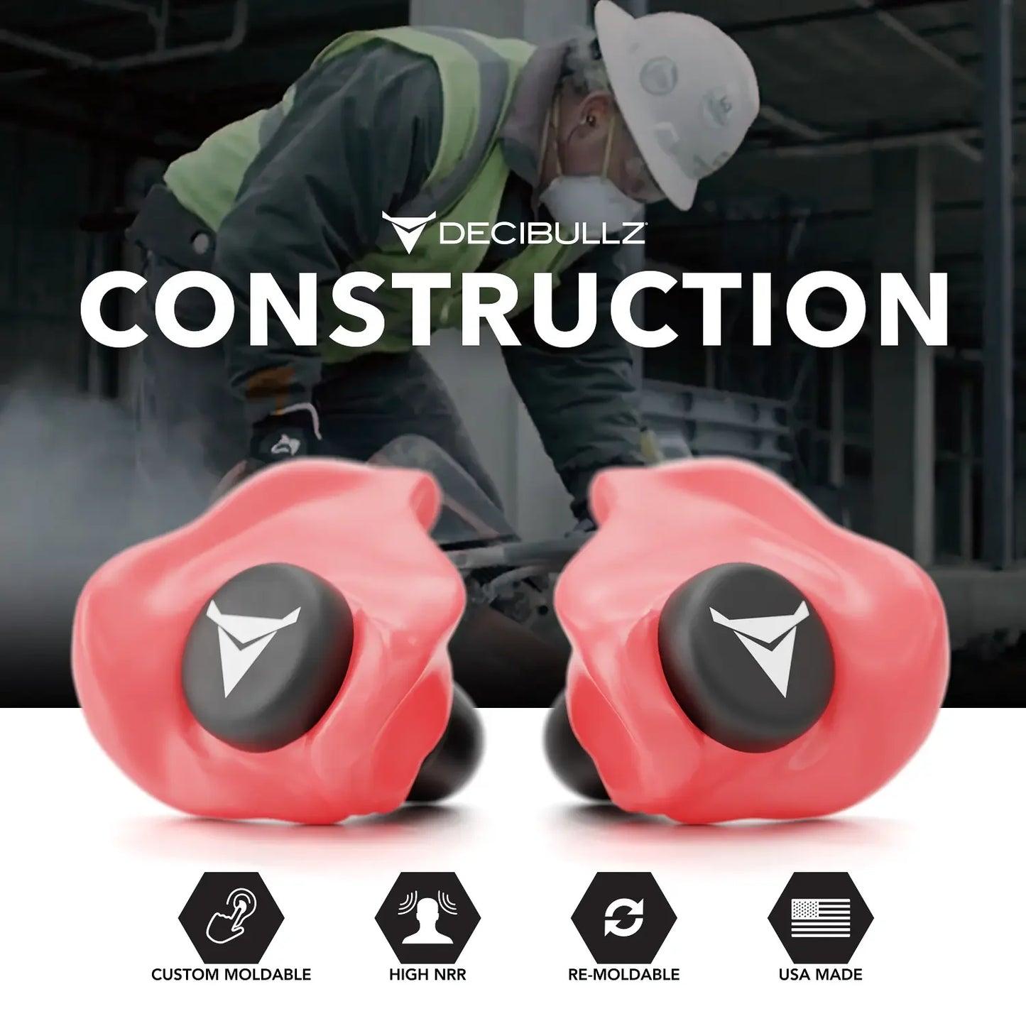 Custom Molded Earplugs 31dB NRR Pro-Pack with Case and Lanyard