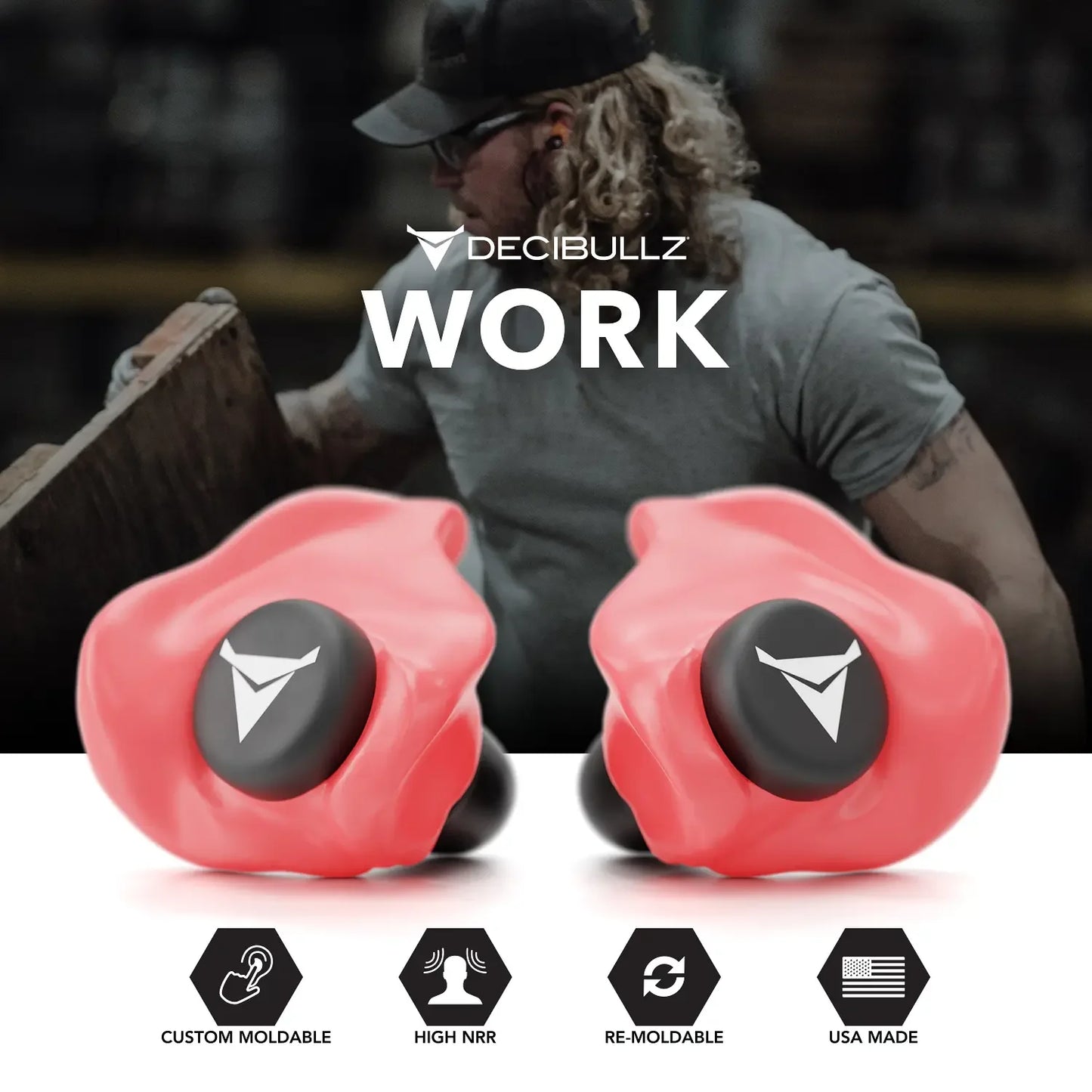Custom Molded Earplugs 31dB NRR Pro-Pack with Case and Lanyard