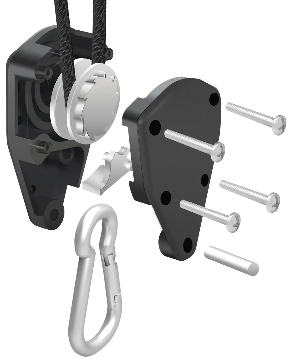 2/4/12pcs 1/8 Inch 8Feet Long Heavy Duty Adjustable Rope Clip Hanger for Grow Kit Hanging Ratchet Canoe Bow Stern Tie Down - Raven Supply Company