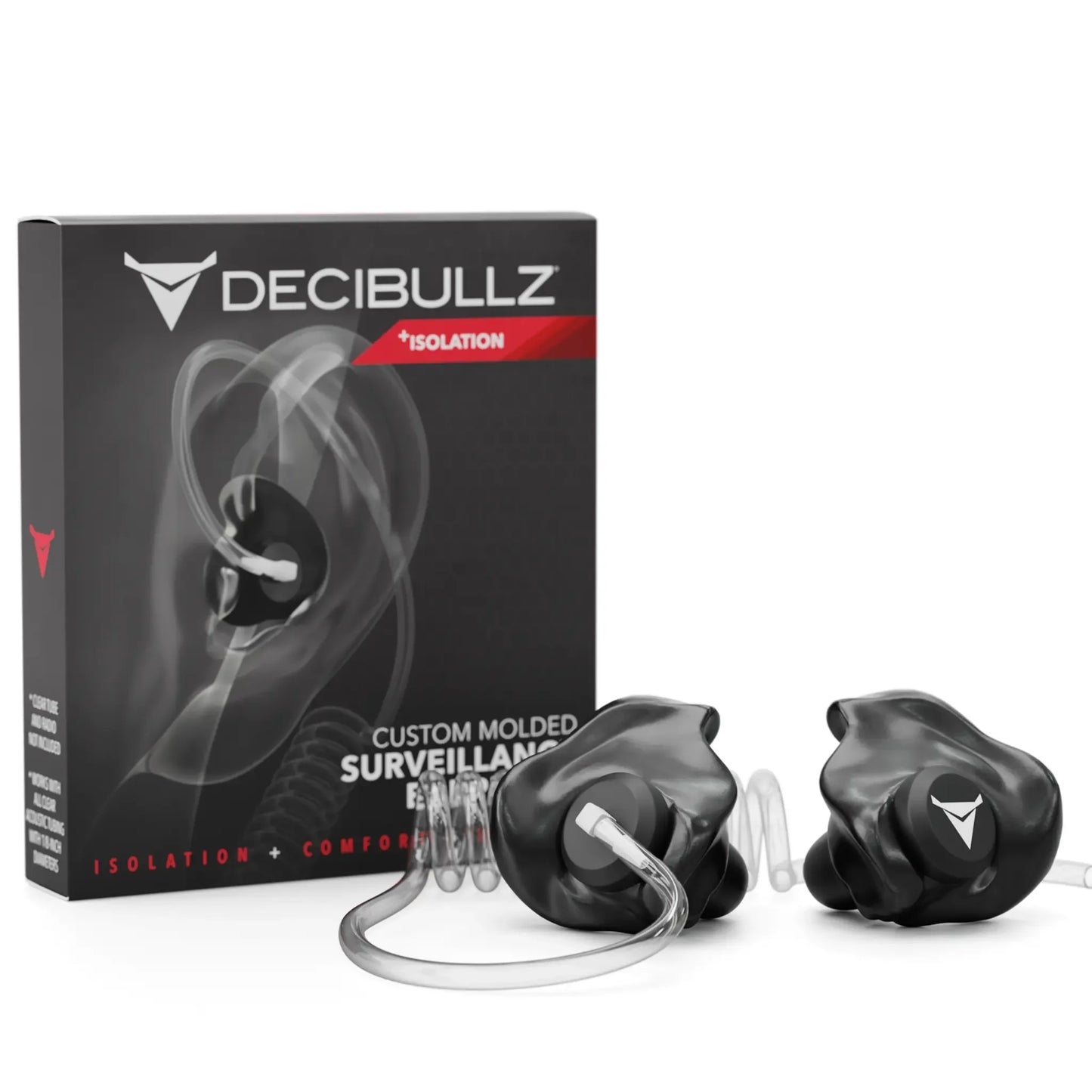 Custom Moldable Isolation Earpiece for Clear Tube, Radio, Surveillance, and Communication Headsets
