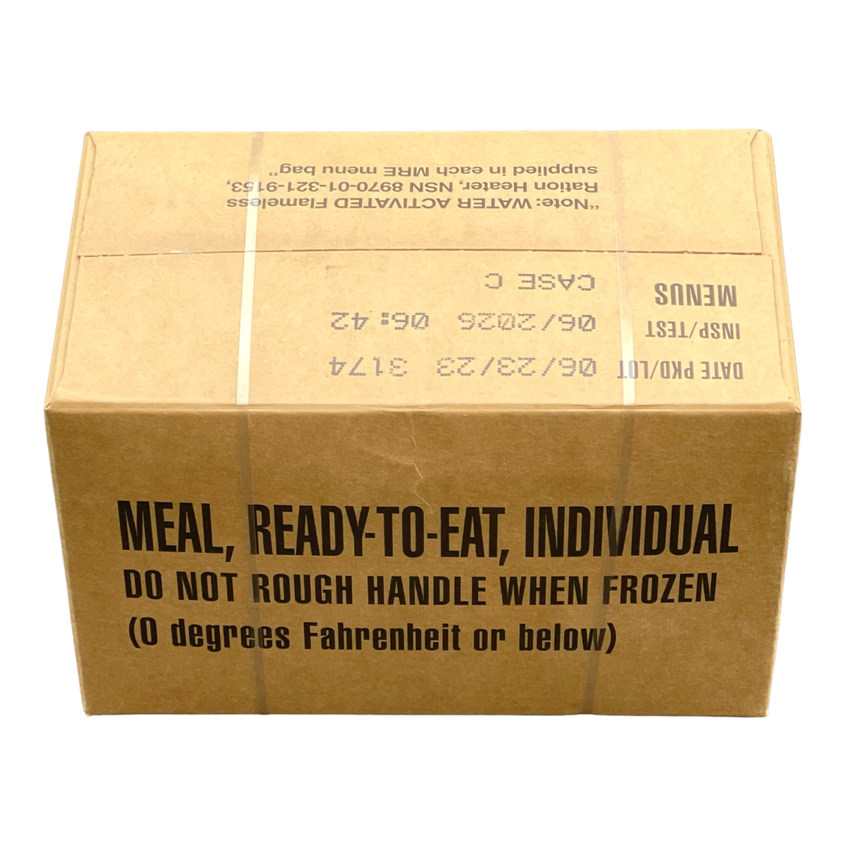 Case (12 Meals) of Menu C Military MRE's with Heaters - Raven Supply Company