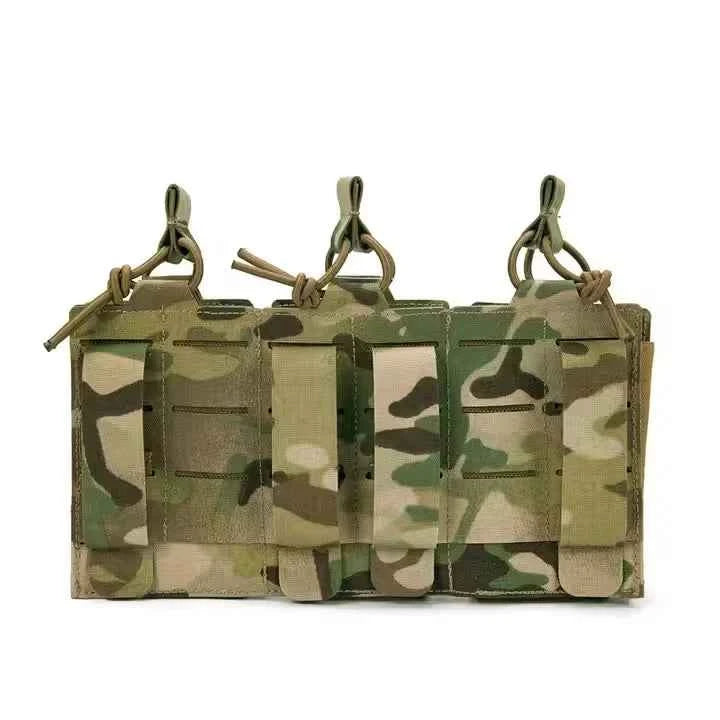 MUCTAC 1050D Nylon Laser Cut Triple Mag Pouch, Molle Compatible – Multicam