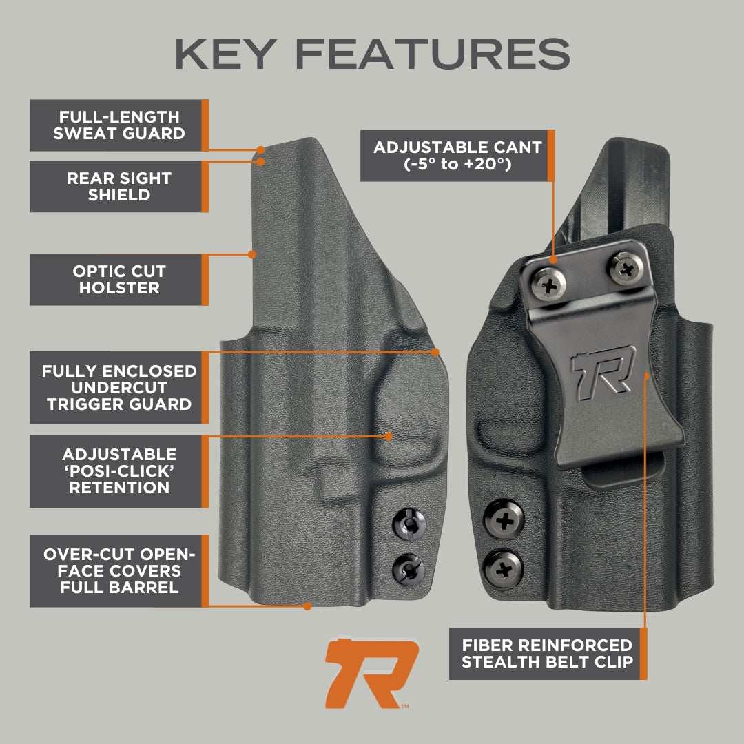 IWB Holster fits: Glock 19 19X 23 32 45 (Optic Ready)