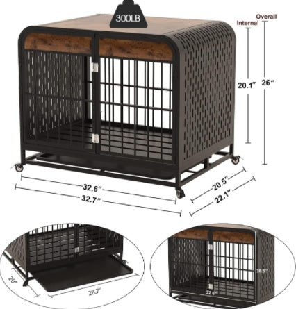 Heavy Duty Dog Crate Furniture Wooden Table 33inch Brown – Tea - Raven Supply Company