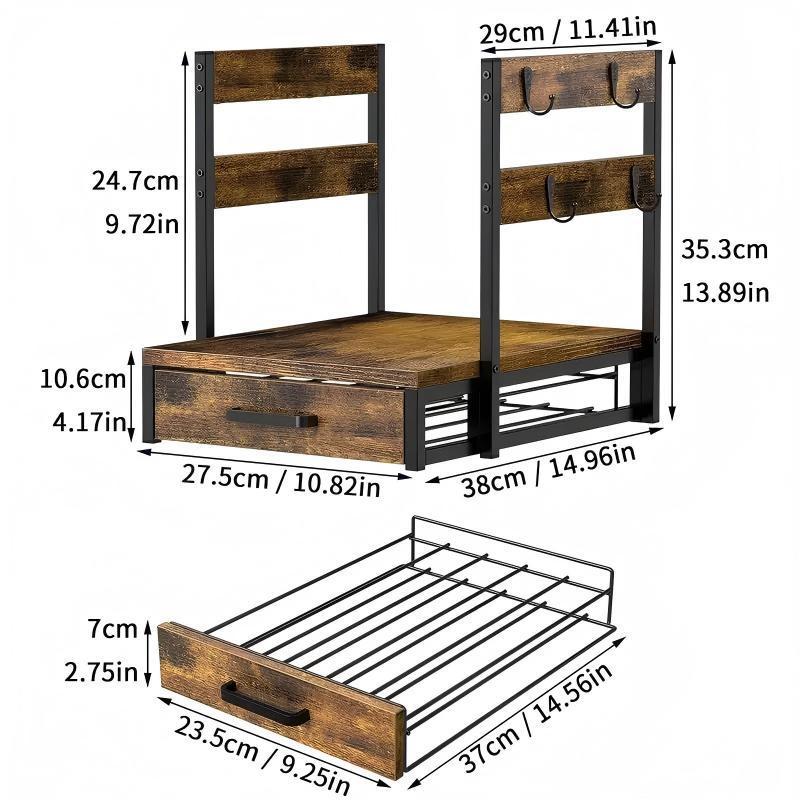 Coffee Maker Storage Rack Coffee Bean Accessories Organizer Sturdy K-Cup Storage Drawer With Cup Holder Coffee Maker Stand Kitchen And Office Countertop Storage Rack - Raven Supply Company