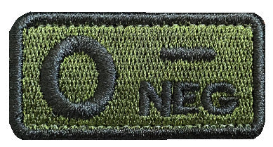 Embroidered Tactical Blood Type Patch - Essential Velcro ID for First Responders - Raven Supply Company