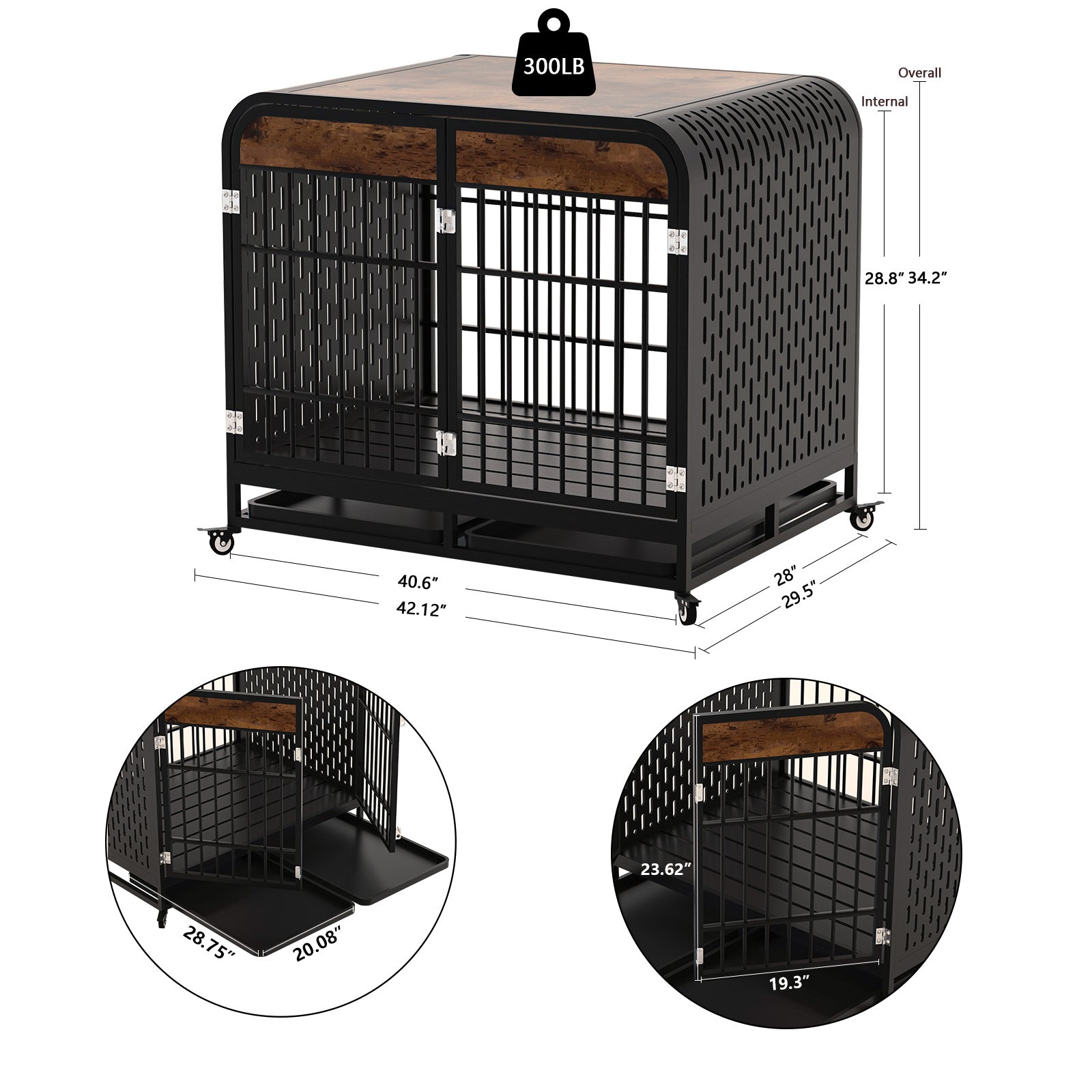 Heavy Duty Dog Crate Furniture Wooden Table 42inch Brown – Tea - Raven Supply Company