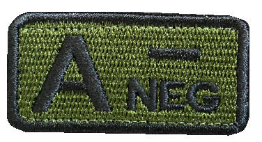 Embroidered Tactical Blood Type Patch - Essential Velcro ID for First Responders - Raven Supply Company