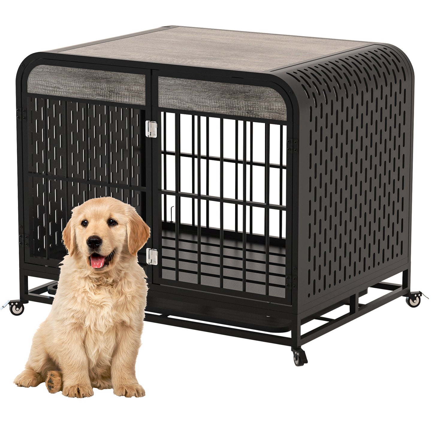 Heavy Duty Dog Crate Furniture Wooden Table 33inch Grey – Tea - Raven Supply Company