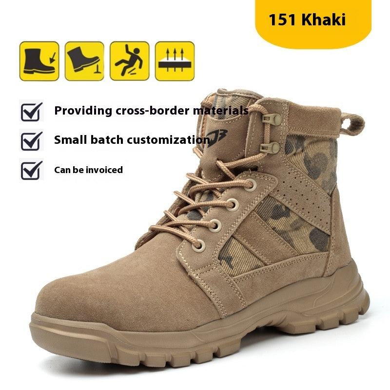 Outdoor Protective Combat Boots Steel Toe Cap Attack Shield And Anti-stab Safety Boots Wear-resistant High-top - Raven Supply Company