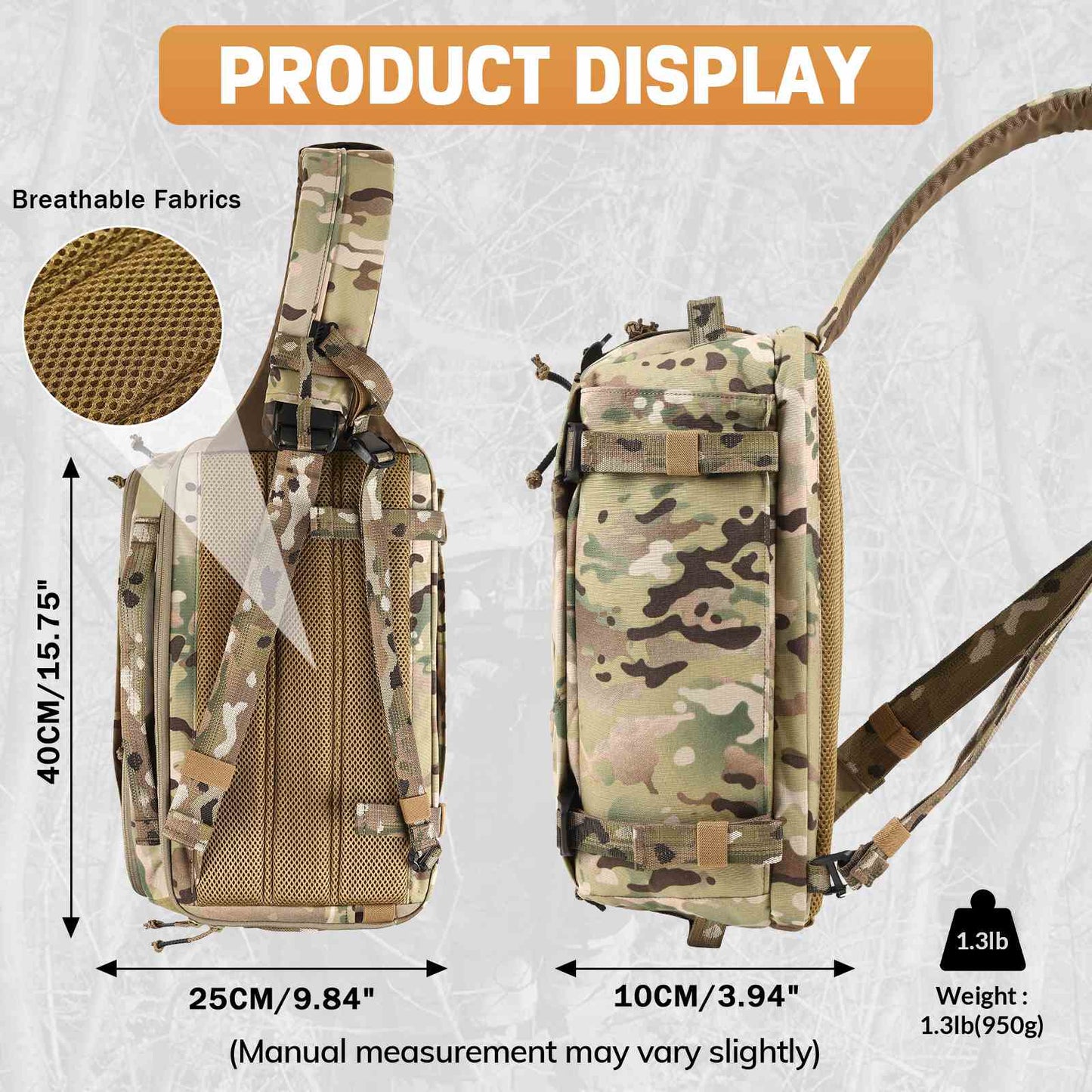 Votagoo 13L Tactical Sling Bag - Durable 500D Nylon Military Shoulder Pouches - Raven Supply Company