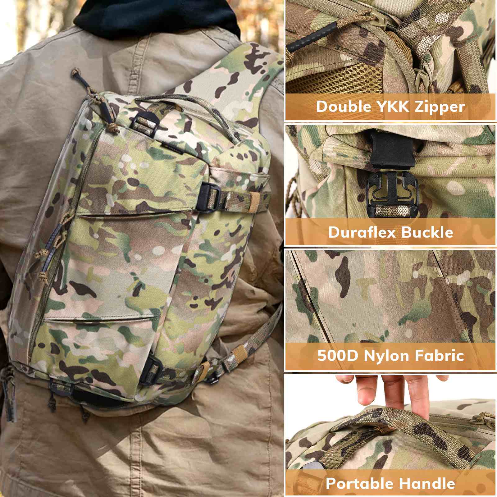 Votagoo 13L Tactical Sling Bag - Durable 500D Nylon Military Shoulder Pouches - Raven Supply Company