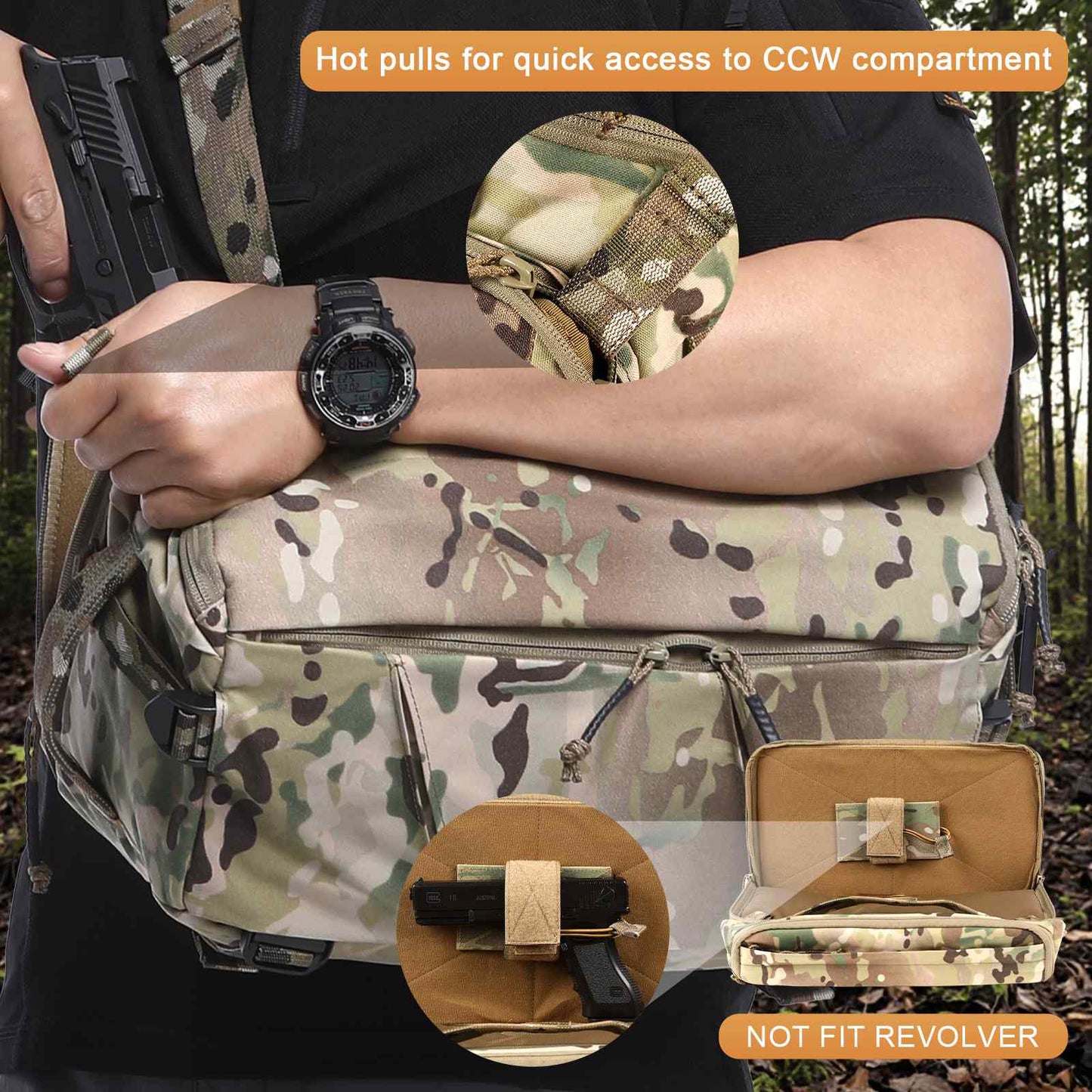 Votagoo 13L Tactical Sling Bag - Durable 500D Nylon Military Shoulder Pouches - Raven Supply Company
