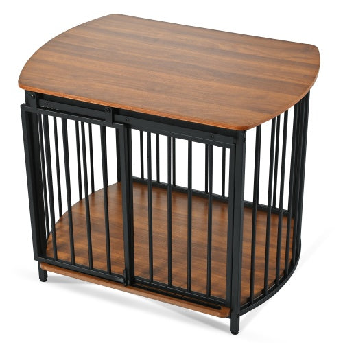 31.5 Furniture Style Dog Crate For Small And Medium Dogs, Wooden Cage Indoor Kennel Furniture, Modern Dog Crate End Table With Double-Doors - Raven Supply Company