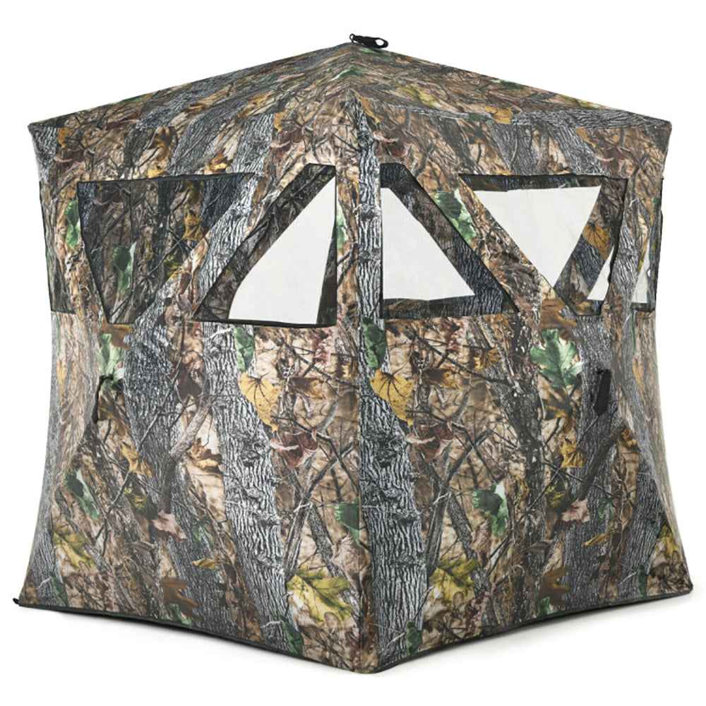 3 Person Portable Pop-Up Ground Hunting Blind With Tie-downs