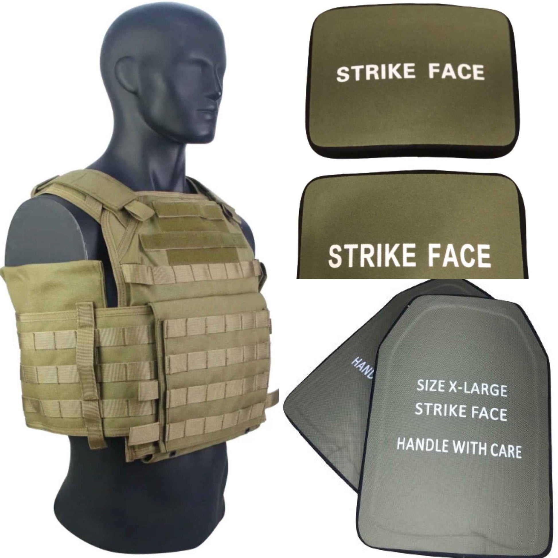 BIG BOY VEST XL COMBO PACKAGE LIGHTWEIGHT LEVEL IV (2) 10x13.5 Front/Back Plates (2) 8x6 Side Plates (LVL IV Ceramic)