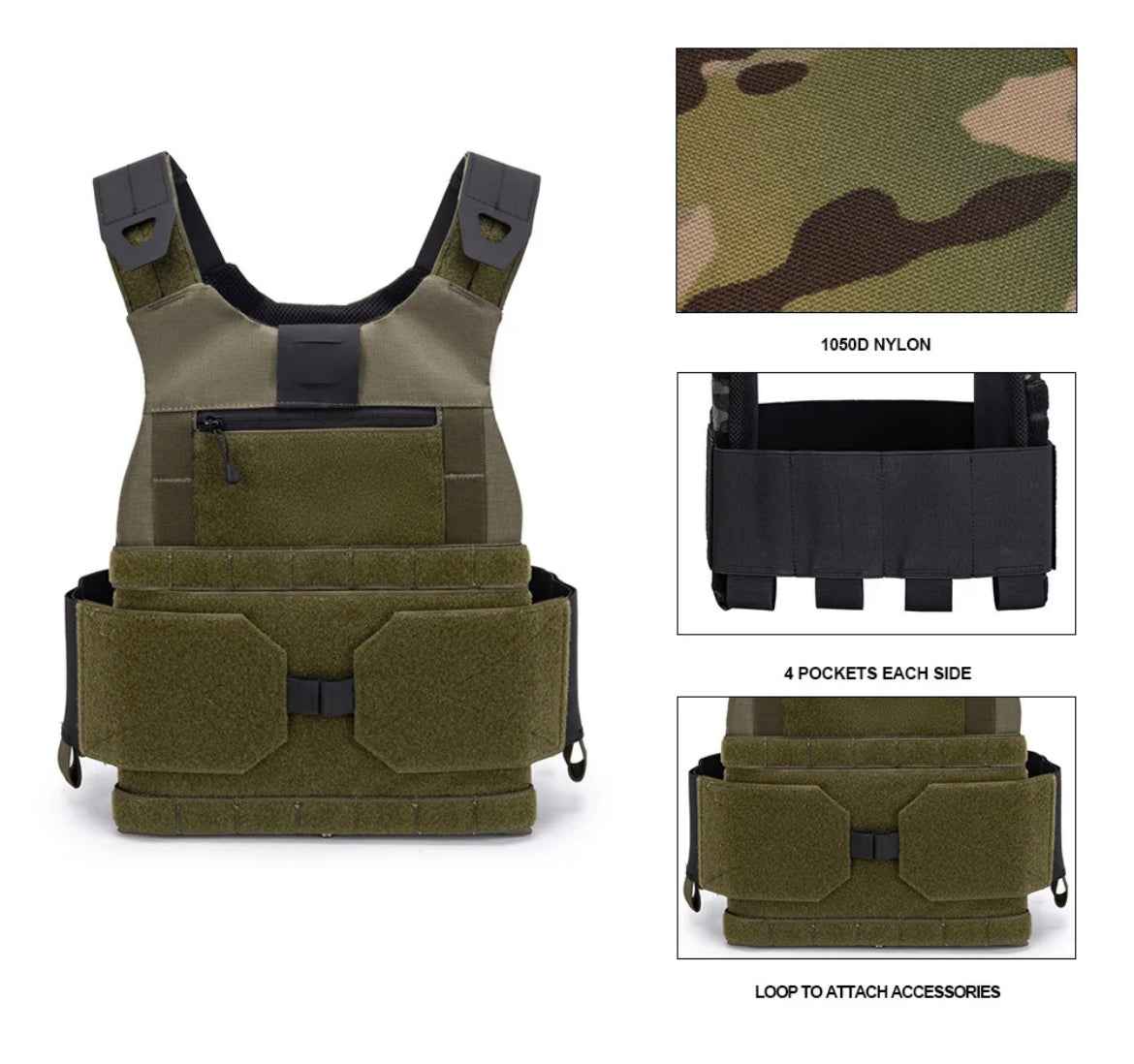 RT “EDC 2.0” Concealable Plate Carrier with 10x12 pockets