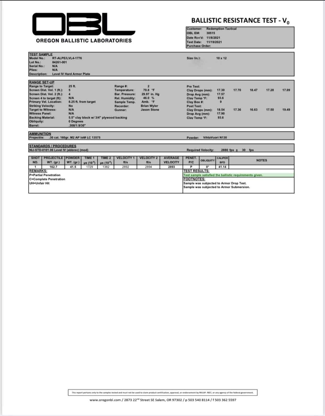 LIGHTWEIGHT LEVEL IV PACKAGE (2) 10x12 Front/Back Ceramic PE Plates (2) 6x8 Side Plates Level IV