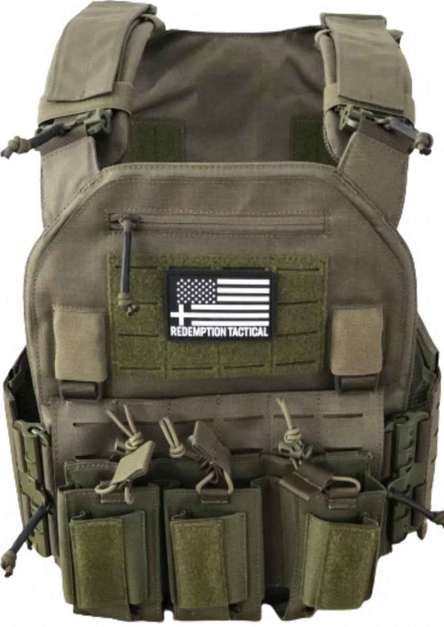 Redemption Tactical Crusader 2.0® l St. Michael FULL ARMOR KIT COMBO PACKAGE with Crusader 2.0 +IFAK Medical Kit + LEVEL IV  (2) 10x12 Front/Back Plates (2) 6x6 Side Plates (Level IV Ceramic)