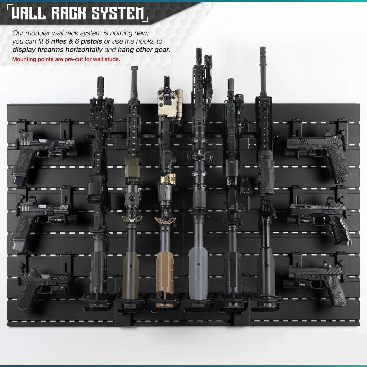 Wall Rack System - 10 Panel and Attachments - Raven Supply Company