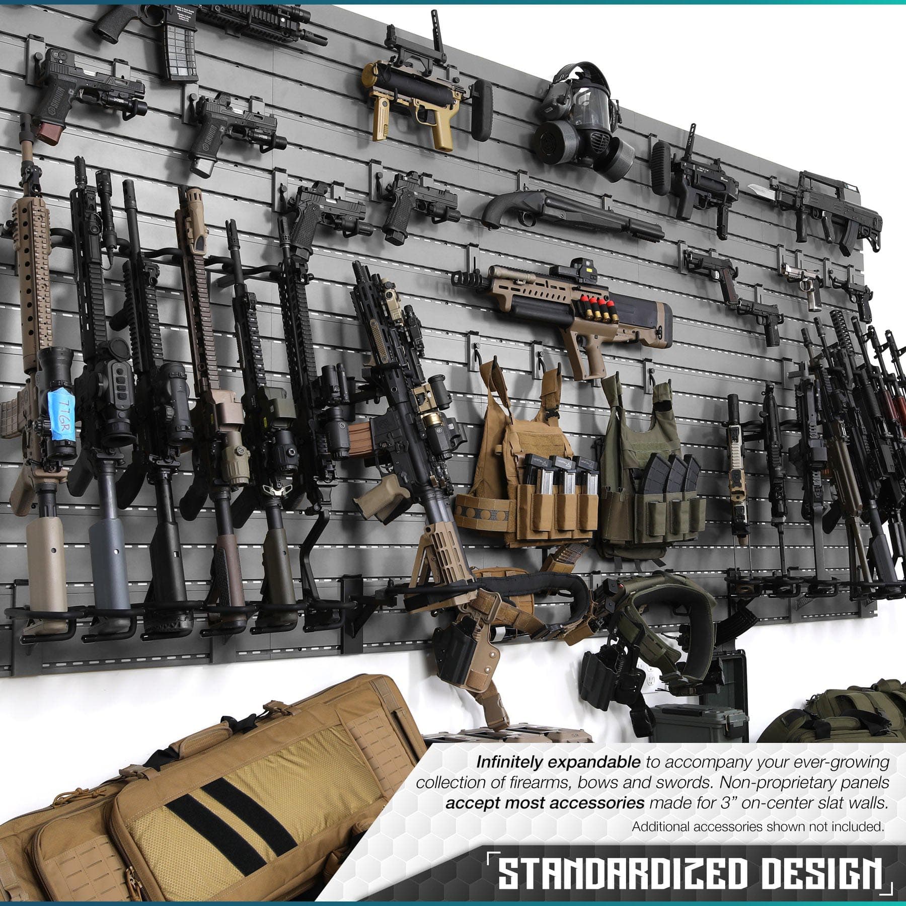 Wall Rack System - 10 Panel and Attachments - Raven Supply Company