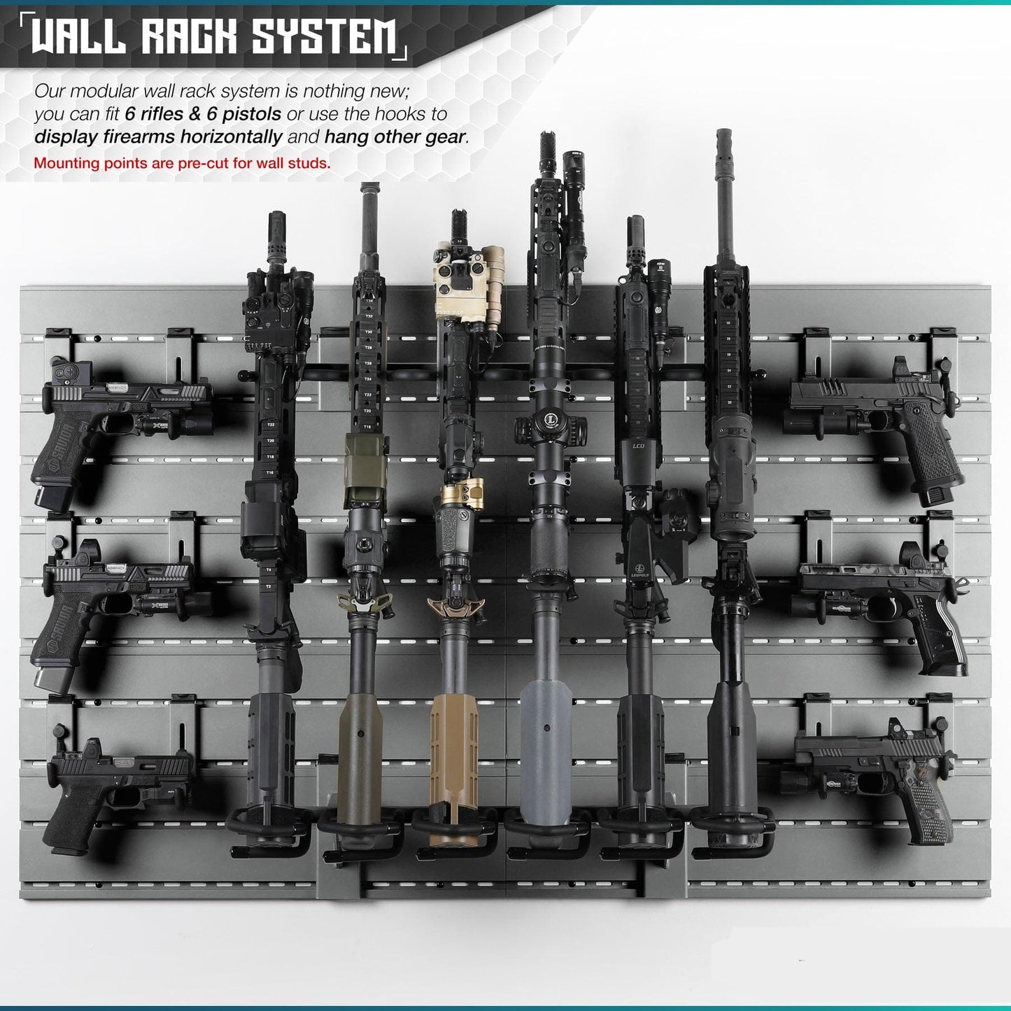 Wall Rack System - 10 Panel and Attachments - Raven Supply Company
