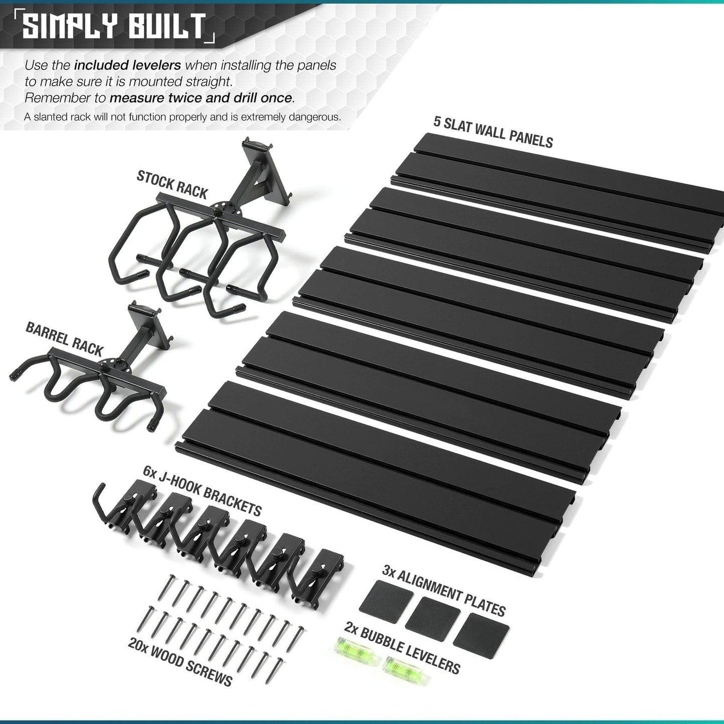 Wall Rack System - 5 Panel and Attachments - Raven Supply Company