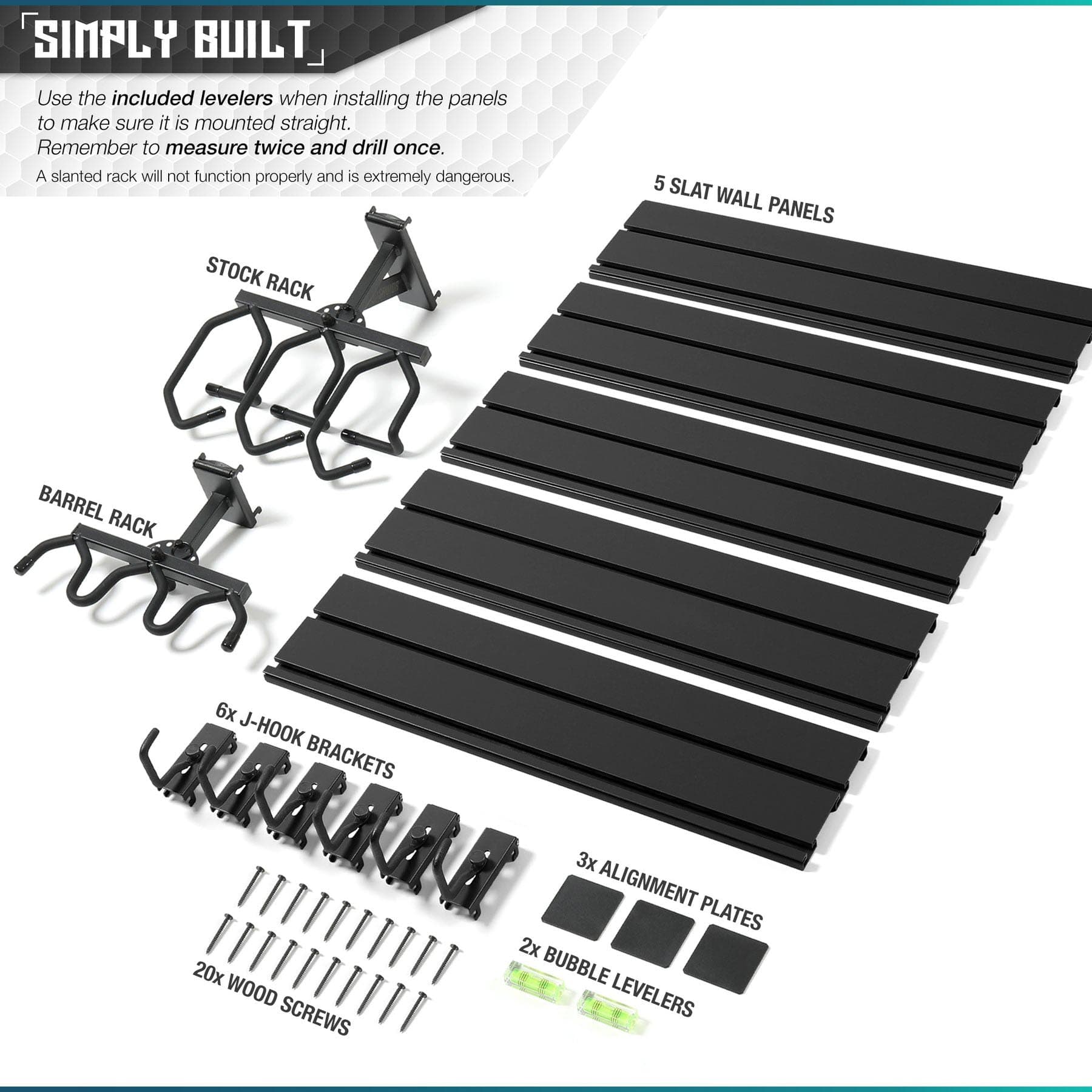 Wall Rack System - 5 Panel and Attachments - Raven Supply Company