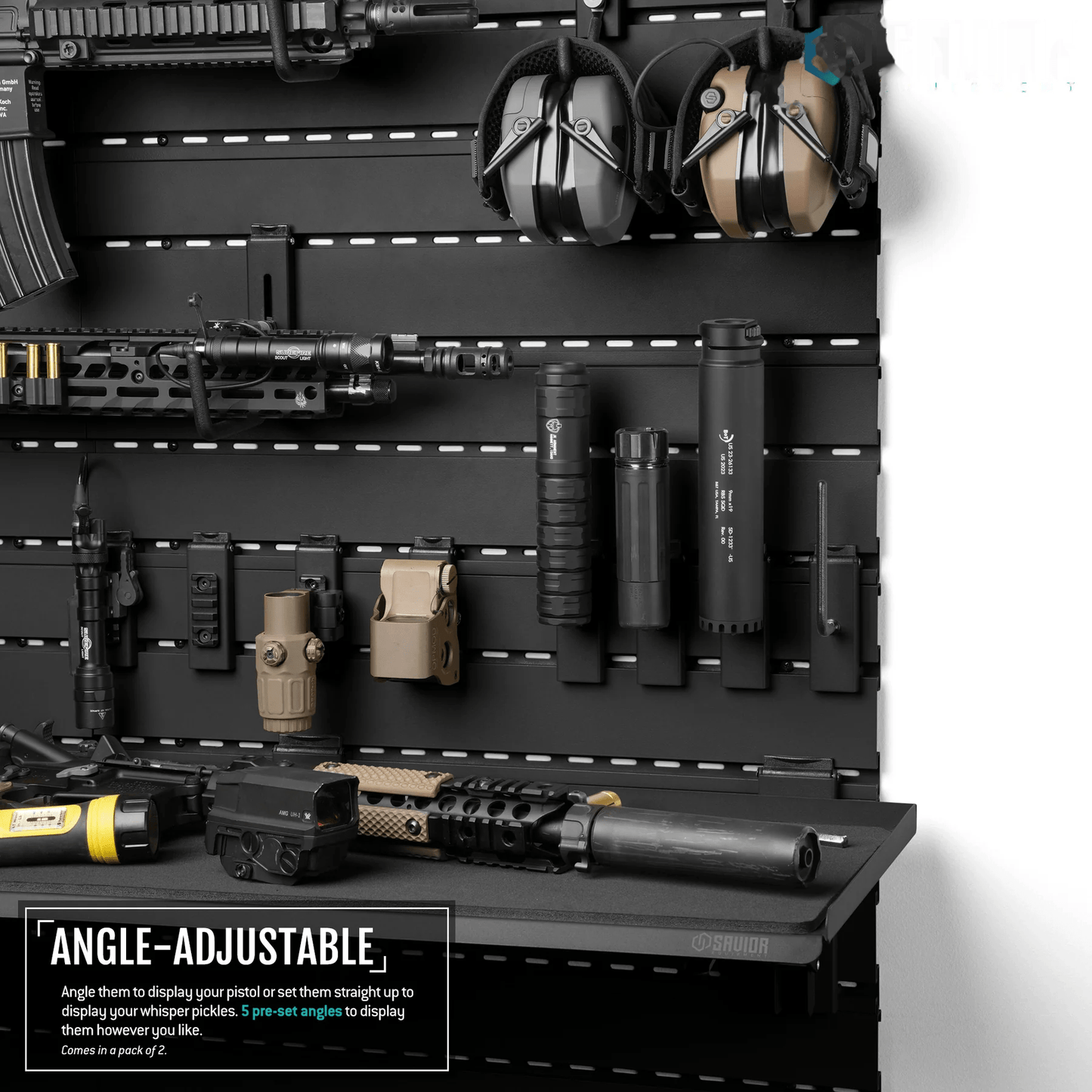 Wall Rack System - Adjustable Pistol & Suppressor Rod (2 Pack) - Raven Supply Company