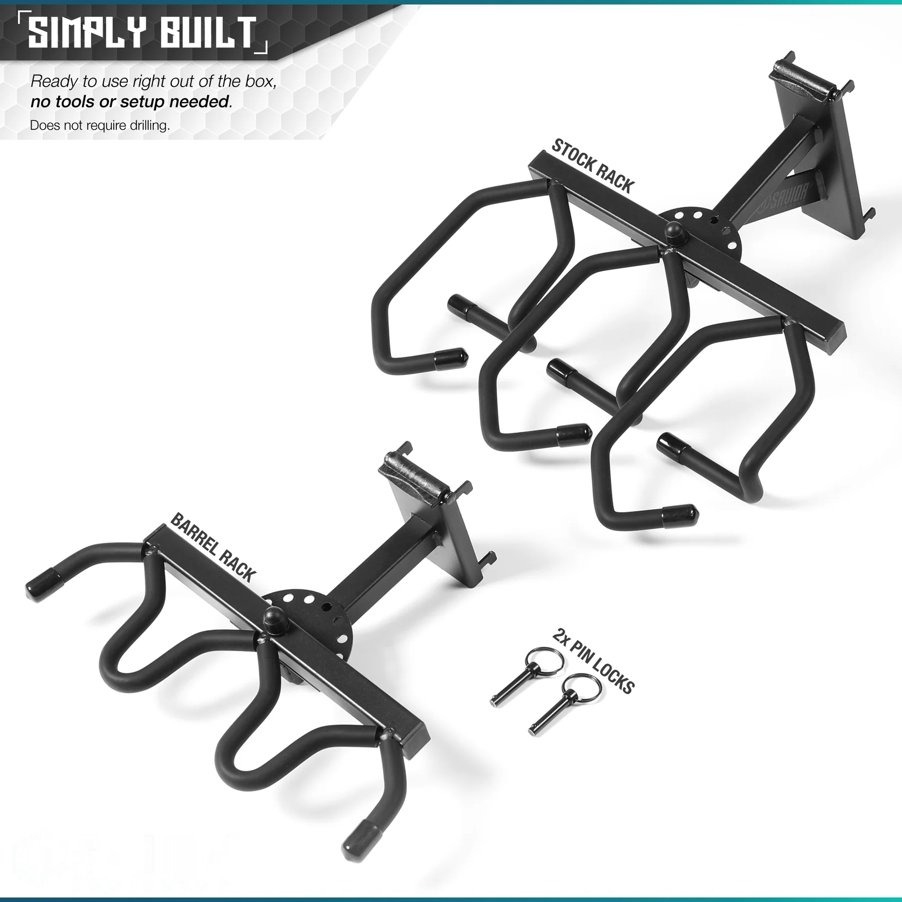 Wall Rack System - Angle Adjustable Rifle Wall Rack - Raven Supply Company