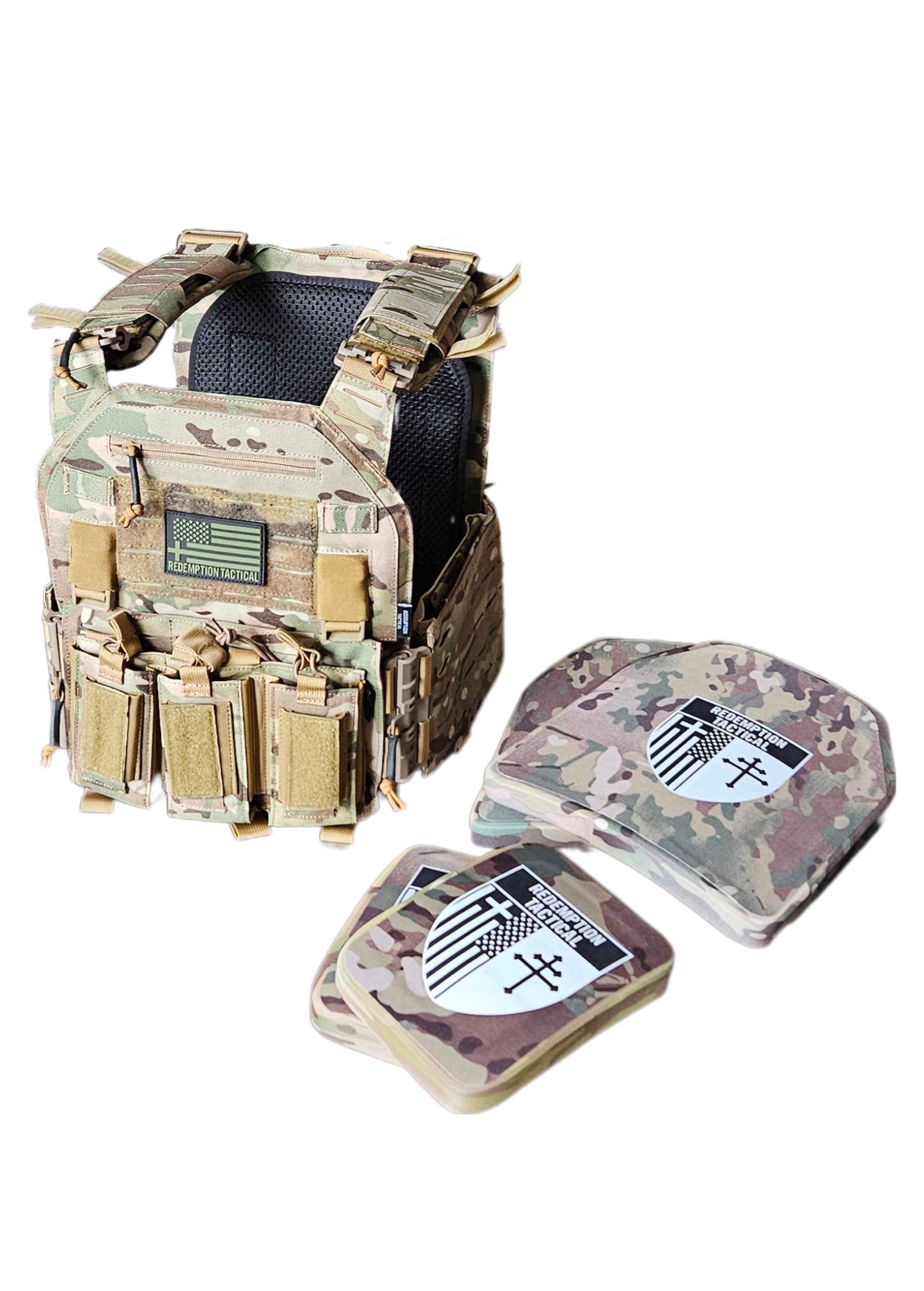 Redemption Tactical CRUSADER 2.0® V4 ARMOR FULL KIT COMBO PACKAGE LIGHTWEIGHT LEVEL IV  (2) 10x12 Front/Back Plates (2) 6x8 Side Plates (Level III PE)